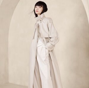 Gorgeous  Sabbia Oversized  Italian  Twill Trench Coat